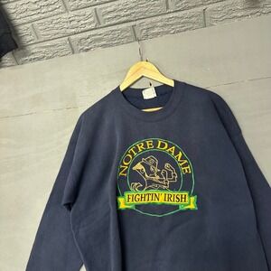 Nutmeg Mills Notre Dame Fighting Irish Crewneck Sweatshirt XL Navy Blue